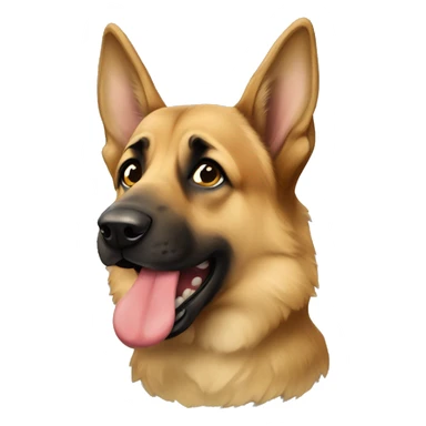German Shepard with a stuffed animal in her mouth sticker