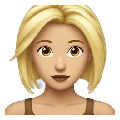 Femme blonde avec les yeux marrons sticker