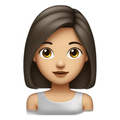 Fille brune ,cheveux lisses détaché vers l'arrière ,long jusque au millieu du dos et volumineux,teint noir, yeux verts visage un peu carré sticker