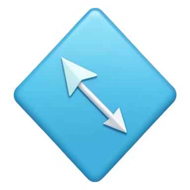 in blue square shape, up arrow in the middle sticker