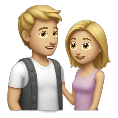 White Man chatting a woman sticker