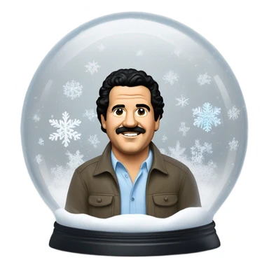 pablo escobar in snowing ball sticker