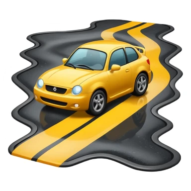 slippery road sticker