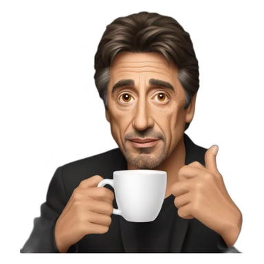 Al Pacino drinking cappuccino sticker