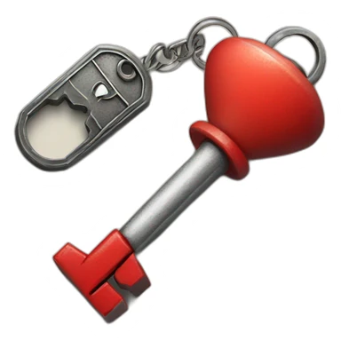 Old silver key and red buoy key ring sticker