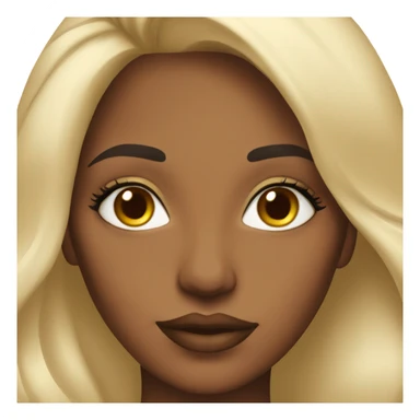 Beautiful brown skin woman with nice lips,long lashes and long blonde hair sticker
