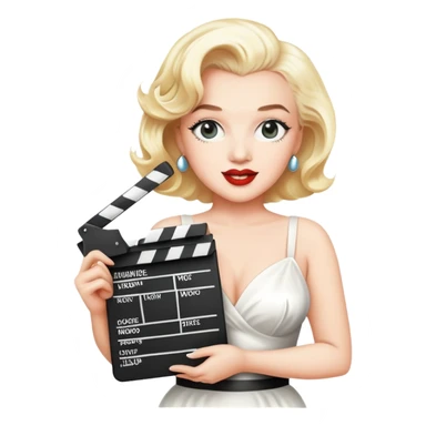 Marilyn Monroe holding a clapperboard sticker