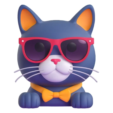 cool cat wearing sunglasses sticker