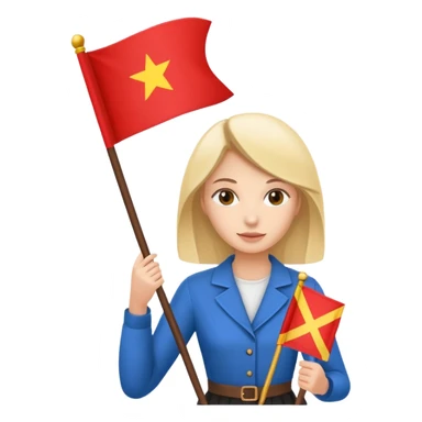 flat Flag holder woman sticker