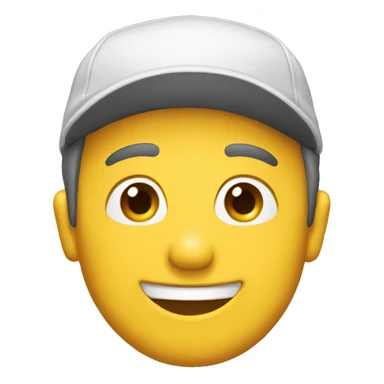 create smile emoji with wear cap sticker