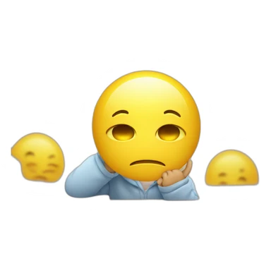 yellow emoji being shy sticker