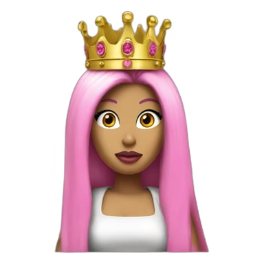 Nicki Minaj with a crown and a gun sticker