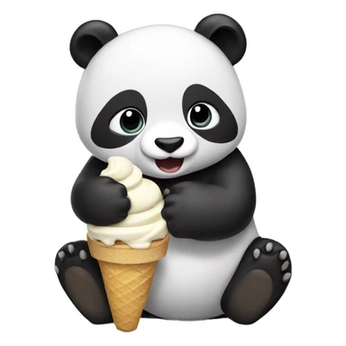 Panda eating ice cream sticker