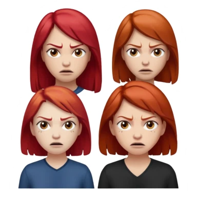 👩🏻‍🦰👩🏼‍🦱😠 sticker