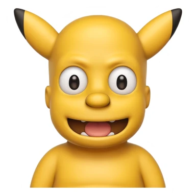 Homer Simpson in Pikachu form sticker