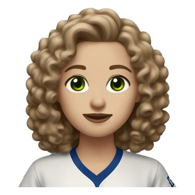 Light brown shoulder length curly hair, Dodgers fan woman with green eyes sticker
