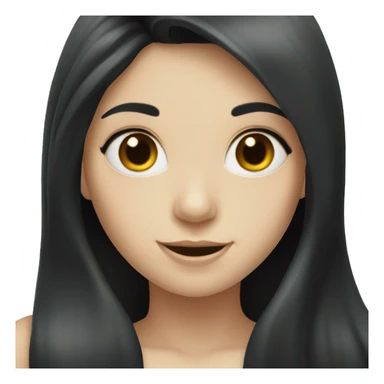 Pale girl with long black hair celebrating  sticker