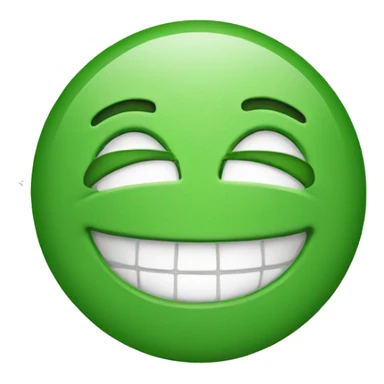 Green emoji smiling sticker