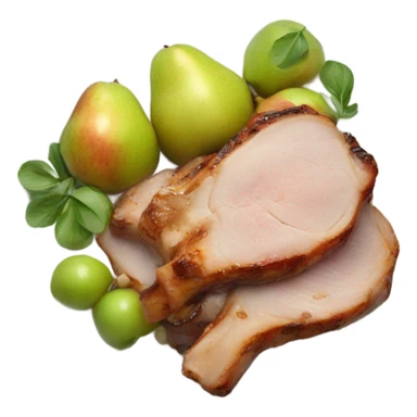 Pork chops with pears and blue cheese sticker