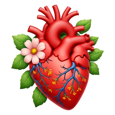 Anatomical hart with flowers sticker