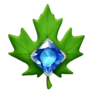 Green Maple Leaf Add Diamond saphire  gems, trophy sticker