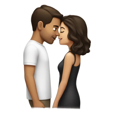 kiss-kiss brunette girl brunette man sticker