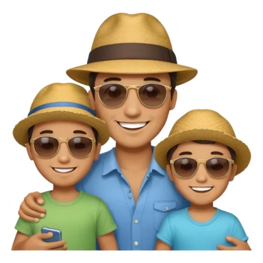 Men with 2 kids sticker