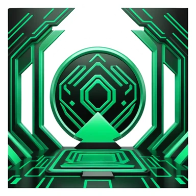  Black And Green Cyber Aesthetic Scenery Deco sticker