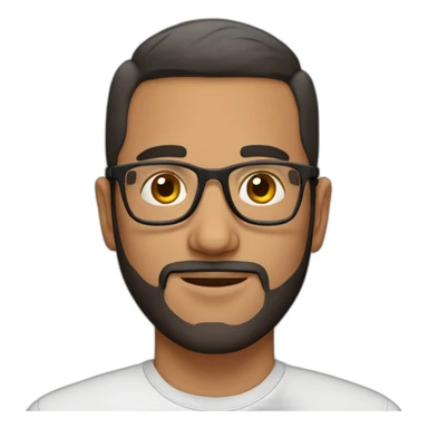 one arabic guy with short haircut, small beard and tranparent glasses sticker