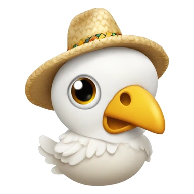 Pollito con un sombrero blanco de lado  sticker
