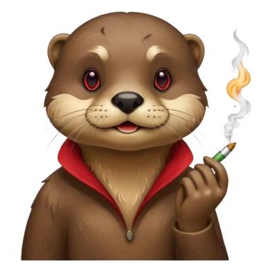 Otter smoking a joint sticker
