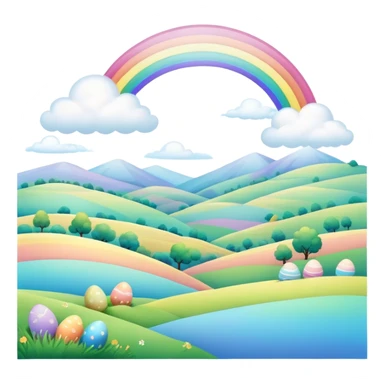  pastel rainbow easter land landscape  sticker