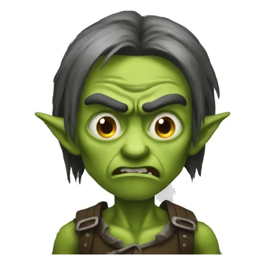 goblin dark long hair angry sticker