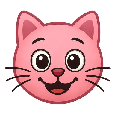 playful and friendly pink cat emoji sticker