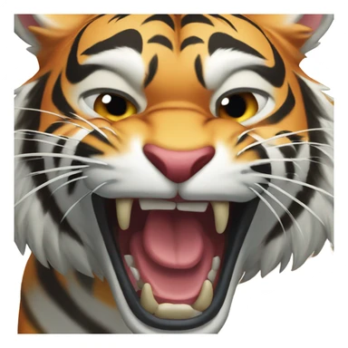 Tiger roaring ferociously  sticker