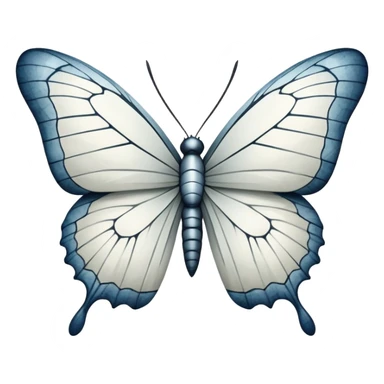 crackled dead non symmetrical white butterfly sticker