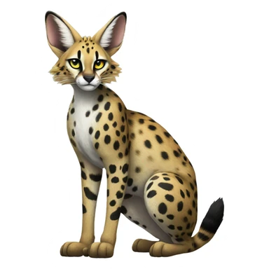 Anthro Epic Edgy Colorful Serval-Vernid-Trico full body sticker