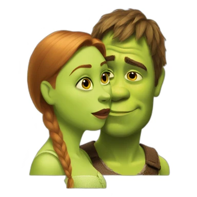 Shrek kissing fiona sticker