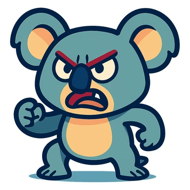 angry koala in vibrant toon style sticker