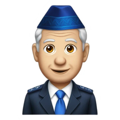 benjamin netanyahu, wearing yarmulke sticker