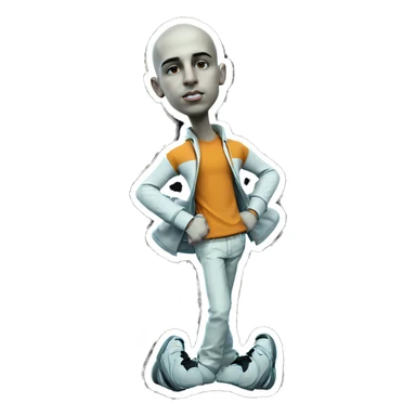 confident bald boy portrait sticker