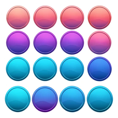coins  pack in gradient of turquoise, blue, pink, purple, and coral color sticker