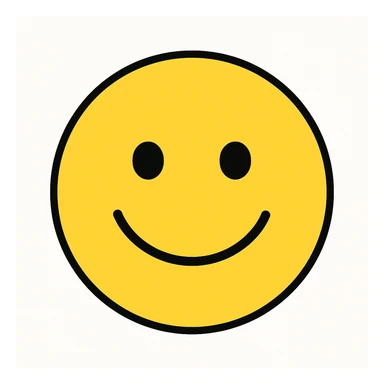 classic yellow emoji face, simple smile sticker