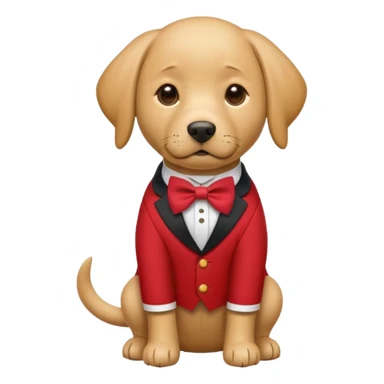 labrator Dog with NeckBow in red suit. sticker