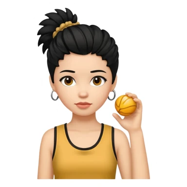 girl In Sleeveless, black hair, funky. sticker