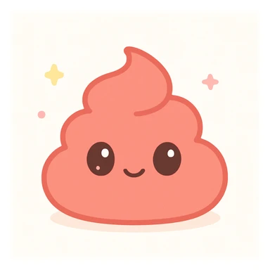 red poop kawaii style sticker