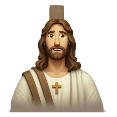 jesus holding cross sticker