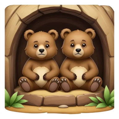 Bears sitting in a den sticker