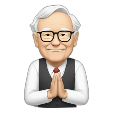 Warren  Buffett doing namaste  sticker