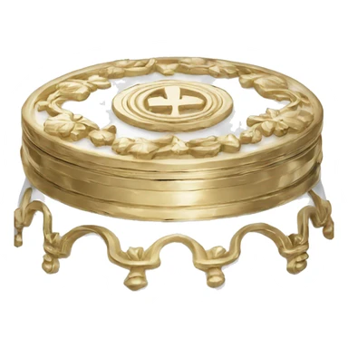 White gold round trinket box sticker